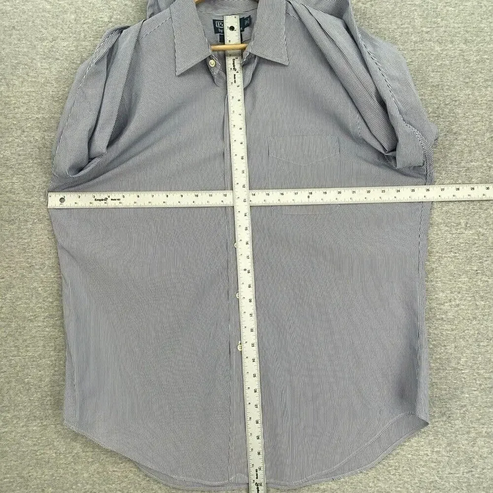 Ralph Lauren Polo Shirt Mens 17 Blue Striped Button Up Long Sleeve Classic Fit